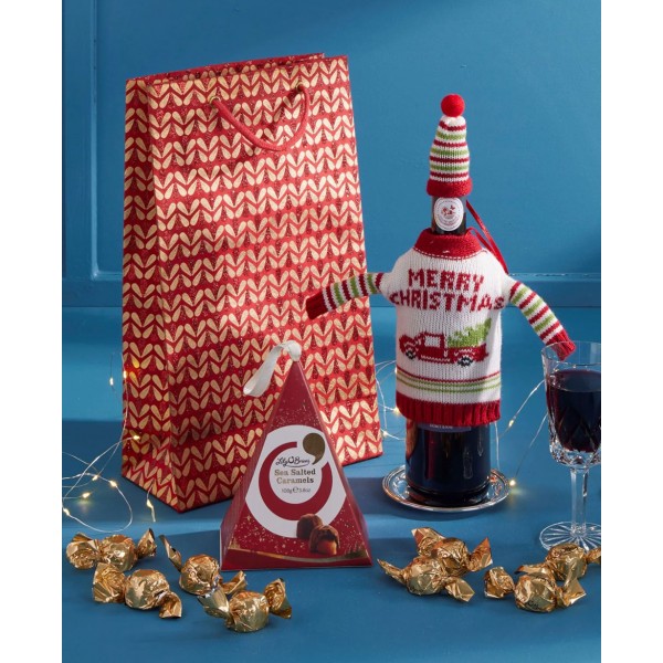 Festive Thanks with Red Wine Gift Bag