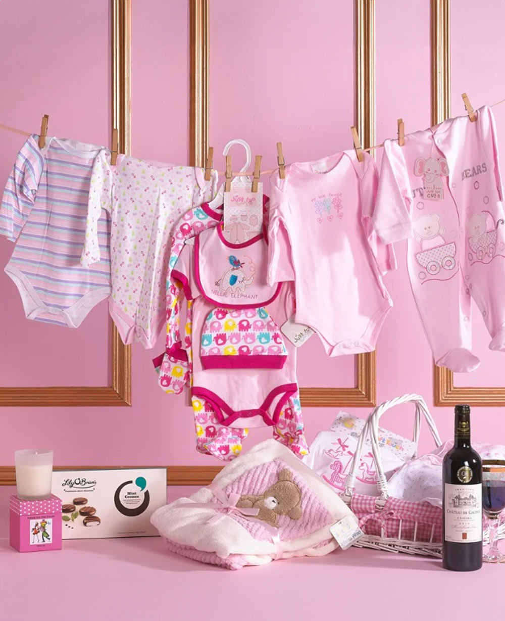 Baby Girl Glee (with wine) Gift Hamper<br/>(Corporate Gifts)