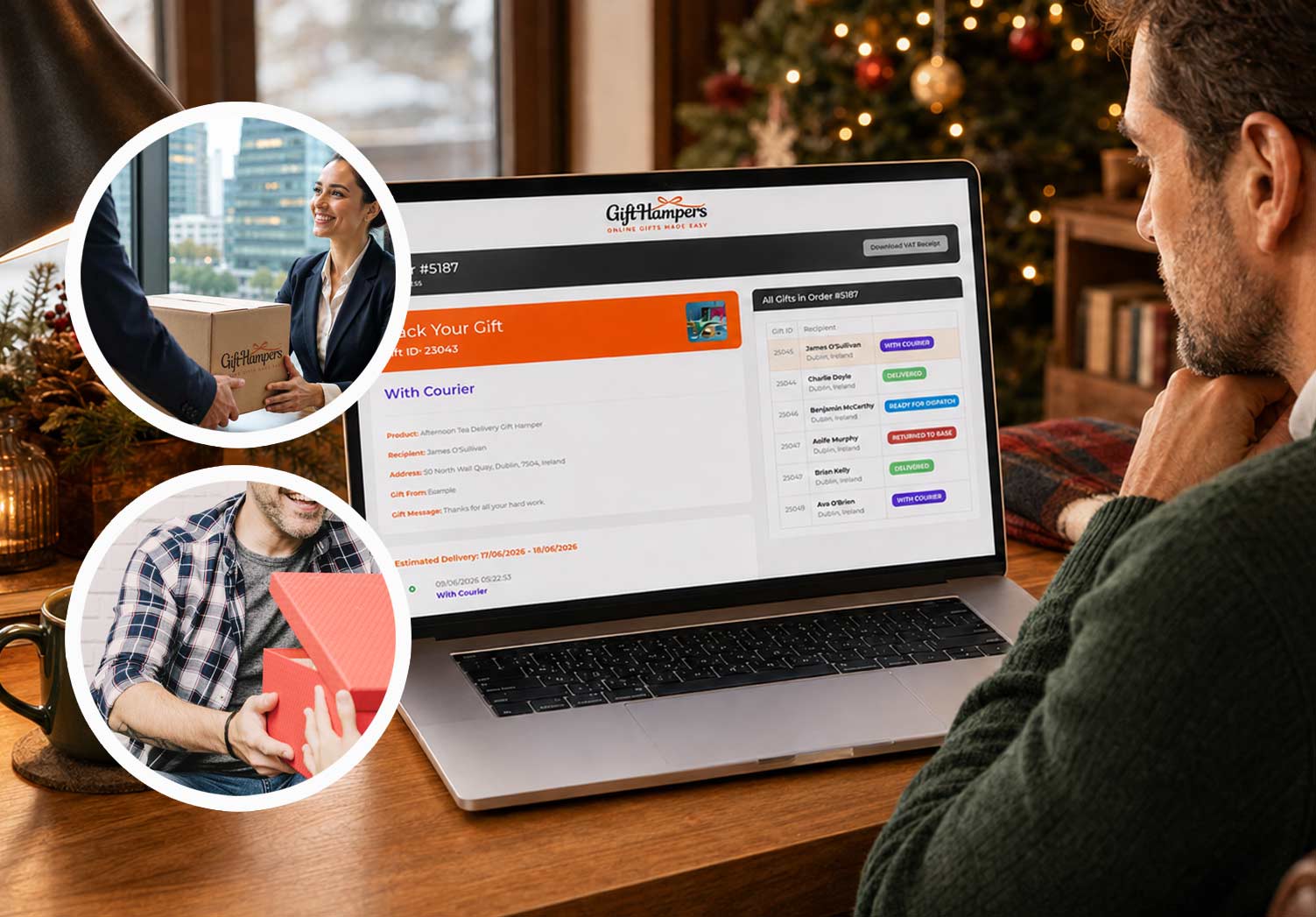 realtime tracking corporate gift hamper delivery in Romania