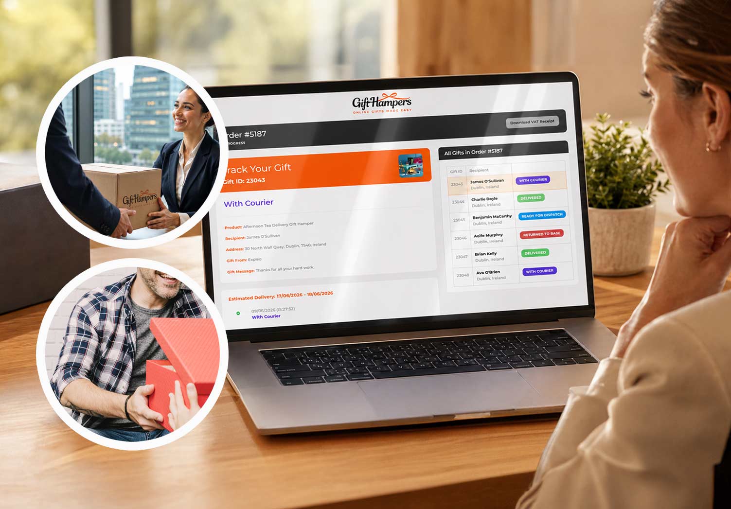 realtime tracking corporate gift hamper delivery in Romania